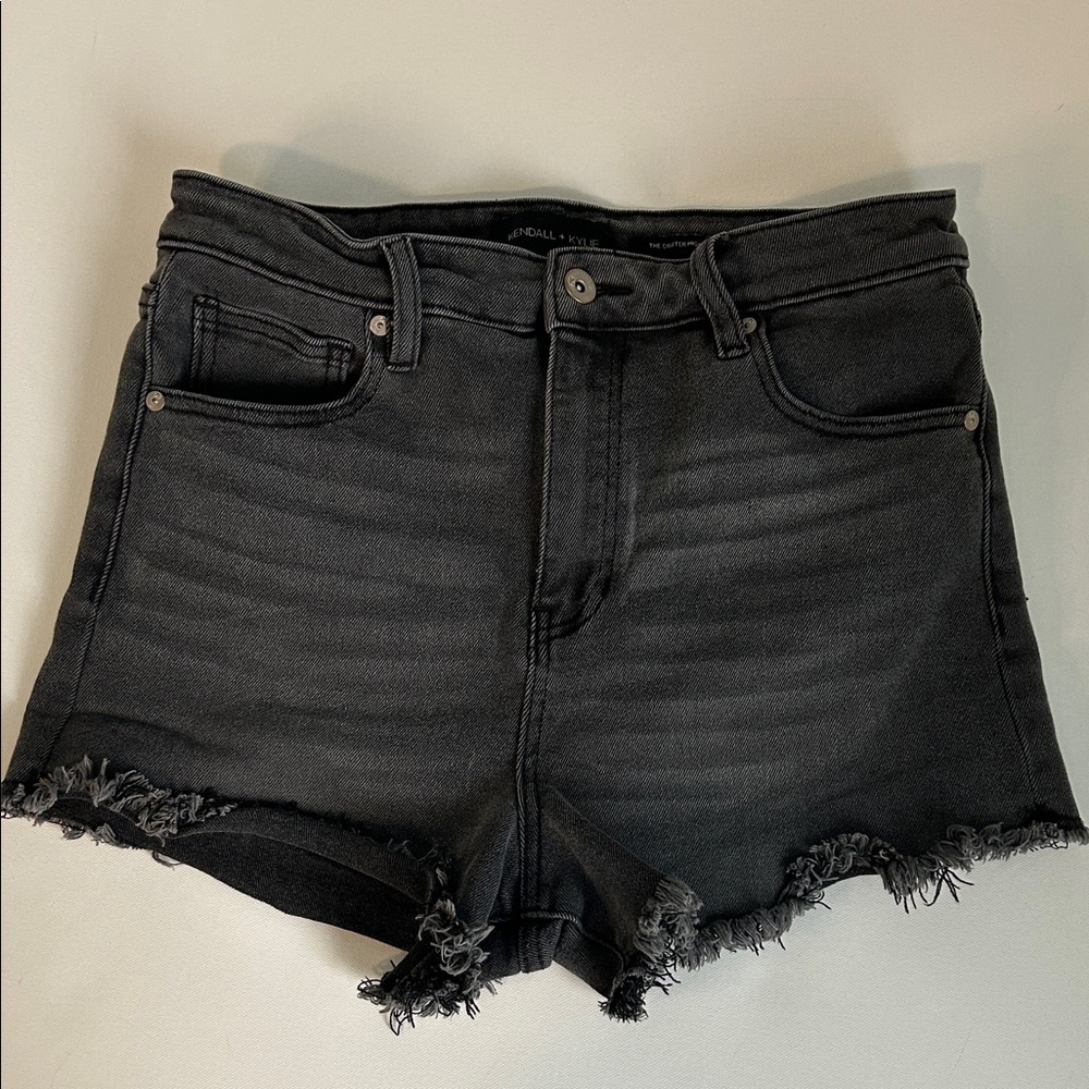 Kendall & Kylie Charcoal Denim High Rise Shorts Size Junior’s 11
